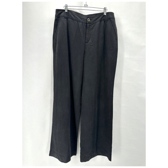 Sundance Wide‎ Leg Pants Womens 12 Black 100% Tencel Pockets Coastal Preppy City - Picture 11 of 11